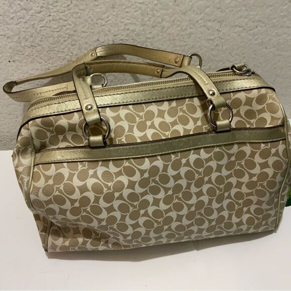 COACH Chelsea Heritage Satchel M1094-F15132 Metallic Tan/Gold, Lavender Lining - Picture 5 of 15